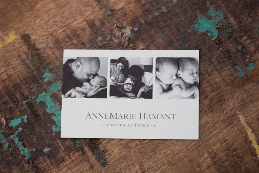 Lovely Black and White Photography Inspired Business Card by AnneMarie Hamant Portraiture.