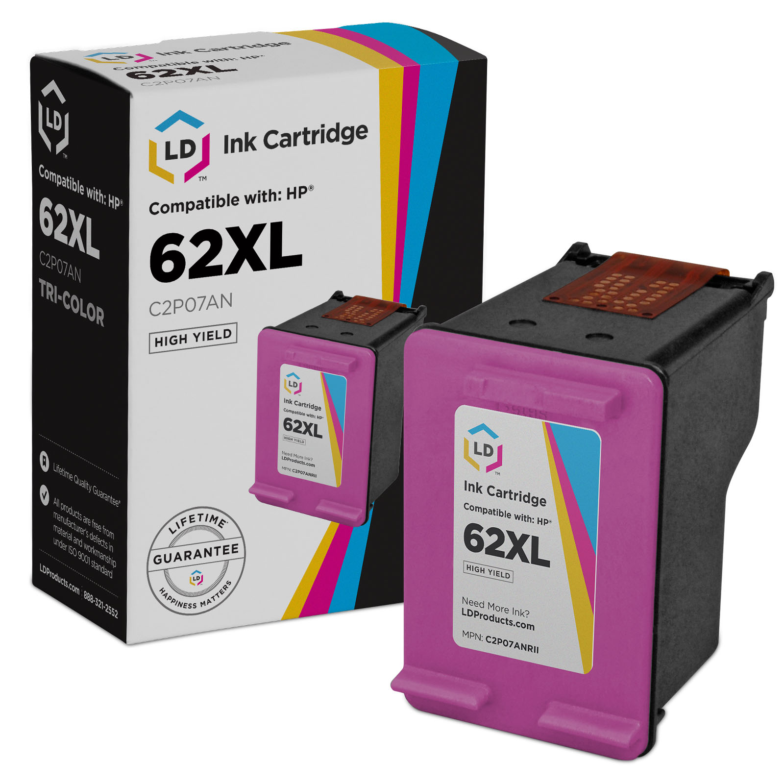 Photos - Ink & Toner Cartridge HP 62XL Ink - Remanufactured HY Color C2P07AN 