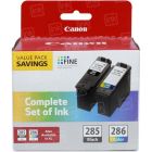 OEM Canon (PG-285 / CL-286) Black and Color Ink Cartridges