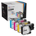 Compatible Brother Set of 4 LC506 Standard Yield Ink Cartridges: 1 Each of Black, Cyan, Magenta & Yellow