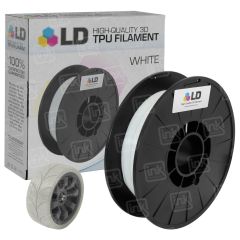 LD White 1.75mm TPU Filament for 3D Printing