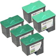 Inkjet Supplies for Dell Printers - Remanufactured Bulk Set of 5 Ink Cartridges 3 Black Dell T0529 (310-4142/Series 1) and 2 Color Dell T0530 (310-4143/Series 1)