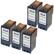 Inkjet Supplies for Lexmark Printers - Remanufactured Bulk Set of 5 Ink Cartridges 3 Black Lexmark #3 (18C1530) and 2 Color Lexmark #2 (18C0190)