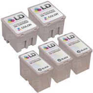Inkjet Supplies for Epson Printers - Compatible Bulk Set of 5 Ink Cartridges 3 Black Epson S020108 and 2 Color Epson S020089