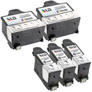 Inkjet Supplies for Dell Printers - Compatible Bulk Set of 5 Ink Cartridges 3 Black Dell DW905 (N573F) and 2 Color Dell DW906 (N570F)