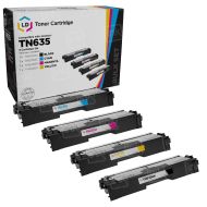 Set of 4 Brother Compatible TN635 Toners: BCMY