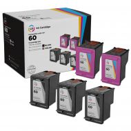 Bulk Set of 5 Remanufactured Replacement Ink Cartridges for HP 60 (3 Black, 2 Color)