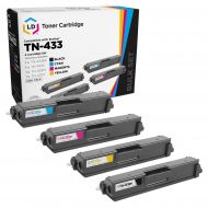 Set of 4 Brother Compatible TN433 Toners: BCMY