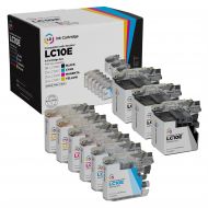 Set of 9 Brother Compatible LC10E Ink Cartridges: 3BK & 2 each of CMY