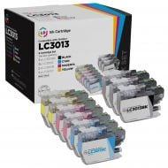 Set of 9 Brother Compatible LC3013 HY Ink Cartridges: 3x LC3013BK Black and 2 Each of LC3013C Cyan, LC3013M Magenta & LC3013Y Yellow