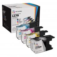 Set of 4 Brother Compatible LC79 Ink Cartridges: BCMY