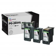 LD InkPods&trade; Ink Cartridge Replacements for Canon PG-260XL (Black, 3-Pack with OEM printhead)