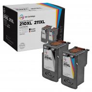 Remanufactured Canon PG-210XL & CL-211XL Bundle: 1 Each of High Yield 2973B001 Black and 2975B001 Tri-Color