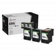 LD InkPods&trade; Ink Cartridge Replacements for HP 63XL (Black, 3-Pack with OEM printhead)