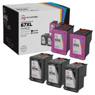 Remanufactured Bulk Set of 5 to Replace HP 67XL Ink Series