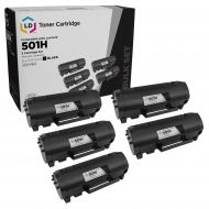 5 Pack Lexmark 501H Black Compatible HY Toner Cartridges