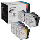 Compatible LC61 Set of 10 Ink cartridges for Brother