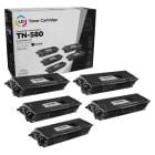 5 Pack Brother TN580 High Yield Black Compatible Toner Cartridges
