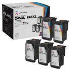 Remanufactured Canon PG-245XL/CL-246XL Bundle: 3 8278B001AA High Yield Black and 2 8280B001AA High Yield Color