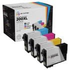 Remanufactured 200XL 4 Piece Set of Ink for Epson
