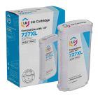 Remanufactured High Yield Cyan Ink Cartridge for HP 727XL