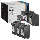 Bulk Set of 5 Remanufactured Replacement Ink Cartridges for HP 45 and 41 (3 Black, 2 Color)