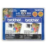 OEM Brother LC512PKS Black Ink Cartridges, 2-Pack