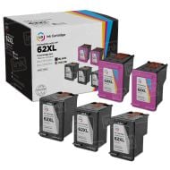 LD Remanufactured Black & Color Ink Cartridges for HP 62XL