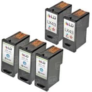 Lexmark Bulk Set of 5 Remanufactured Ink Cartridges 44XL and 43XL (3 BK, 2 CLR)