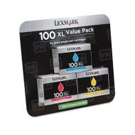 Genuine Lexmark 100XL HY Cyan / Magenta / Yellow Ink Cartridges