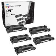 5 Pack LD Compatible Black Toner Cartridges for HP 26X