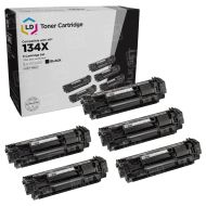 Set of 5 Compatible Black Toners for HP 134X (HP W1340X)