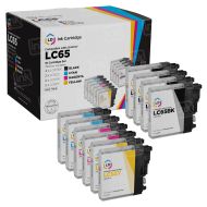 Compatible LC65 Set of 10 High Yield Ink cartridges for Brother