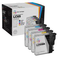Set of 4 Brother Compatible LC65 Ink Cartridges: BCMY