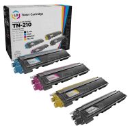 Set of 4 Brother Compatible TN210 Toners: BCMY