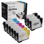Remanufactured Epson 222XL HY Black & 222 CMY Bulk Set of 9