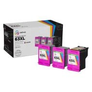 LD InkPods&trade; Ink Cartridge Replacements for HP 63XL (Color, 3-Pack with OEM printhead)