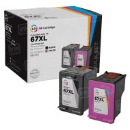 Remanufactured Set of 2 to Replace HP 67XL Ink Series