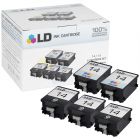 Bulk Set of 5 Remanufactured Replacement Ink Cartridges for HP 14 (3 Black, 2 Color)