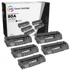 5 Pack LD Compatible Black Toner Cartridges for HP 80A