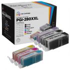 Compatible Canon PGI-280XXL / CLI-281XXL: 1 Pigment Bk PGI-280XXL & 1 Each of CLI-281XXL Bk, C, M, Y, PB (Super HY Set of Ink)