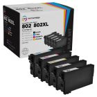 Remanufactured 802/802XL 5 Piece Set of Ink for Epson