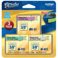 OEM Brother ME793 Black on Pink, Silver & Green Tape