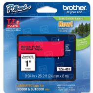 OEM Brother TZe451 Black on Red Tape