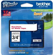 OEM Brother TZe242 Red on White Tape