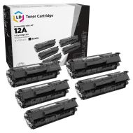 5 Pack of Compatible for HP Q2612A Black Toners