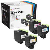 Lexmark Remanufactured C544 EHY (Bk, C, M, Y) Toner Set
