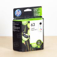 Genuine HP L0R46AN Black and Tri-color Ink, 63 2-Pack
