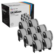 Compatible Brother DK-N5224 Black on White Continuous Length Paper Tape - 2.1 in x 100 ft (101 mm x 30.4 m), 10 pack