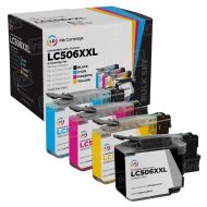 Compatible Brother Set of 4 LC506XXL High Yield Ink Cartridges: 1 Each of Black, Cyan, Magenta & Yellow